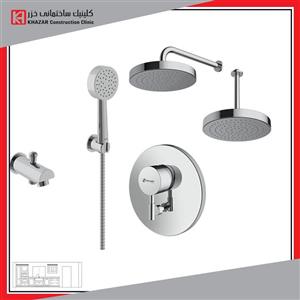 ست شیرآلات حمام توکار شودر مدل مارینو ABS  تیپ 4 مشکی