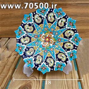 بشقاب میناکاری سفال طرح ترنج کد 47 