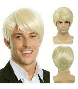 کلاه گیس (پوستیژ) مردانه کوتاه لخت فرق کج بلوند Short  Men Wig