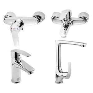 ست چهار تکه شیرآلات قهرمان بهادر کروم 