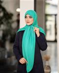 روسری ساده نخی مجلسی رنگ سبزآبی برند gnt کد 5-134