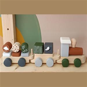 قطار چوبی باربری رنگی