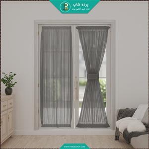 پرده پشت پنجره ای جنس حریر مات رنگ مشکی