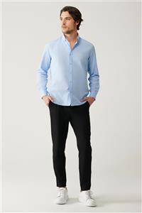 دکمه نرم کمر مشکی مردانه LAMUS SLIM FIT CHINO STANTS B003035 آوا Avva