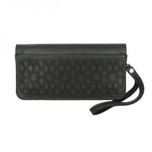 کیف پول چرم طبیعی گیپوری سبز  bg-120gr