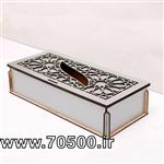 جعبه ی دستمال کاغذی چوبی سنتی مشبک کد 21306
