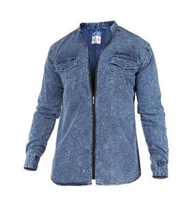 پیراهن اسپرت مردانه آستین بلند لی آبی ساده Stark