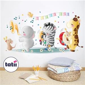 برچسب و استیکر دیواری کودک تاتی _ حیوانات شاد کد 107