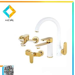 ست شیرآلات شادان مدل الماس سفید طلایی