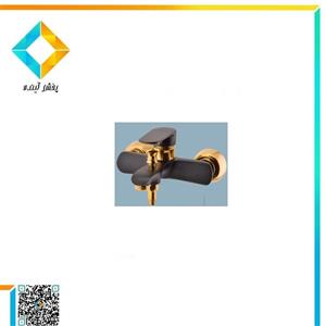 شیر حمام جزیره مدل لاوان مشکی طلایی