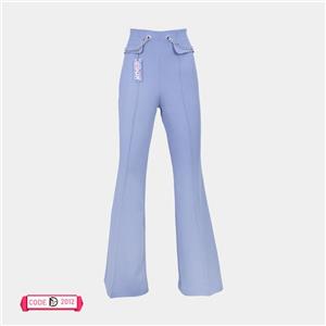 شلوار دمپا مجلسی پارچه ای کمر زنجیر دار کد 2012 – قهوه ای