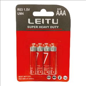 باتری نیم قلمی لیتو LEITU مدل Super Heavy Duty بسته 4 عددی