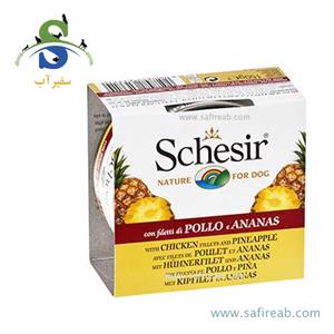 کنسرو سگ با طعم فیله مرغ و آناناس (150 گرم) شسیر
