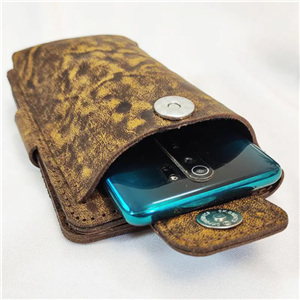 کیف پول و جاموبایلی مردانه چرم طبیعی شتر کد 02