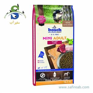 غذای خشک مخصوص سگ بالغ نژاد کوچک حاوی گوشت بره و برنج در 3 وزن (15،3،1 کیلوگرم) بوش