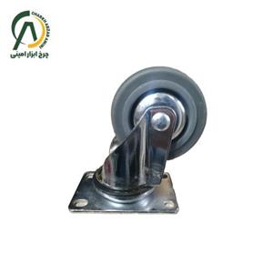 چرخ بیمارستانی آبکاری کروم گردان قطر ۷۵ میلی متر کد 12319