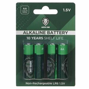 باتری قلمی گرین لاین AA مدل Alkaline LR6 بسته 4 عددی 