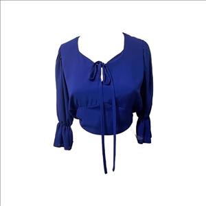 شومیز کراپ یقه گره ای کد 044