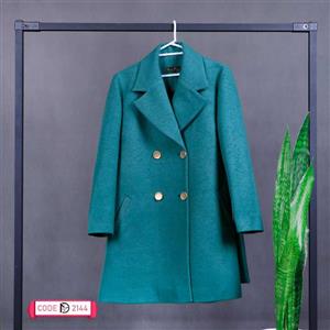 پالتو زنانه یقه انگلیسی کد 2144 – آبی