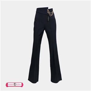 شلوار دمپا پارچه ای زنانه مدل کمر زنجیر دار کد 2214