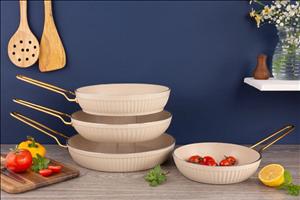 تابه 28 تکدسته گرانیتی فورج برند اویز مدل السا دسته طلایی کد 39