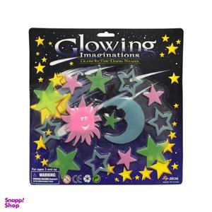 استیکر کودک طرح ماه و ستاره شب تاب کد 002 مجموعه 12 عددی