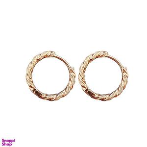 گوشواره زنانه ژوپینگ مدل حلقه ای تراش دار