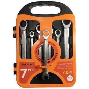 مجموعه 7 عددی آچار یک سر تخت یک سر جغجغه ای سوباشی مدل CR-V