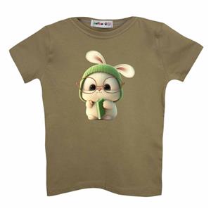 تی شرت بچگانه مدل خرگوش کد 2 رنگ سبز تیره