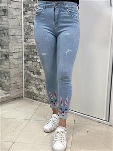 شلوار جذب زنانه طرح خرگوشی گلدوزی کد 1019