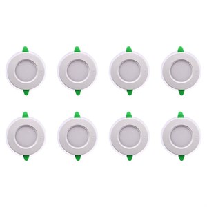 لامپ توکار 9 وات پارس شعاع توس مدل گلاریس دایره‌ای بسته 8 عددی