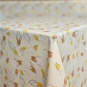 طرح پر کرم - رومیزی سفره ای 4 نفره گرد قطر 140 رزین تاژ چاپی (آماده سردوز شده)