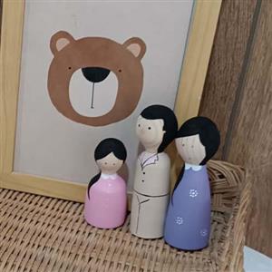 آدمک چوبی دکوری طرح خانواده کد s258