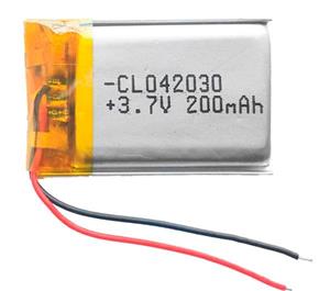 باتری لیتیوم پلیمر 3.7 ولت 200 میلی آمپر Lithium battery capacity 200 mAh
