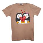 تی شرت آستین کوتاه دخترانه مدل پنگوئن کد 15