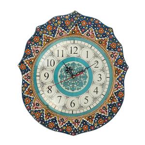 ساعت میناکاری سفالی مدل خورشید -