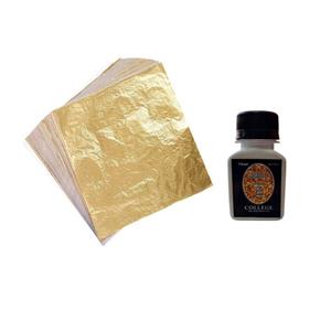 ورق طلا مدل Royal Gs بسته 20 عددی به همراه چسب