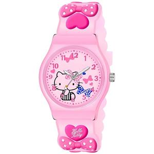 ساعت مچی عقربه ای بچگانه مدل بند سیلیکونی طرح هلو کیتی