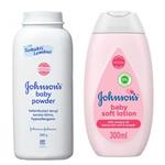 پودر بچه و لوسیون بدن جانسون مدل babypowder مجموعه 2 عددی