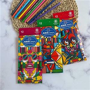 مداد رنگی 12 رنگ آسیا مدل آنتی باکتریال
