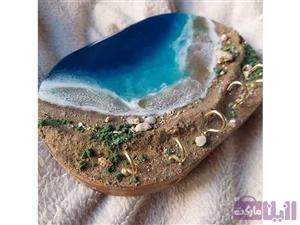 جاکلیدی دیواری رزینی طرح دریا