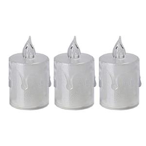 شمع ال ای دی مدل شفاف کریستالی کد 2 مجموعه 3 عددی