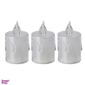 شمع ال ای دی مدل شفاف کریستالی کد 2 مجموعه 3 عددی