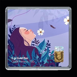 شمش طلا 18 عیار مدوپد مدل روز دختر کد SG11711 -