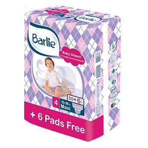 پوشک بارلی مدل اکونومی سایز 4 بسته 56 عددی Barlie Economic Size 4 Diaper Pack of 56