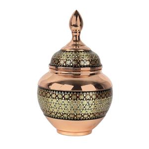 قندان خاتم کاری مسی مدل سیبی کد kk01