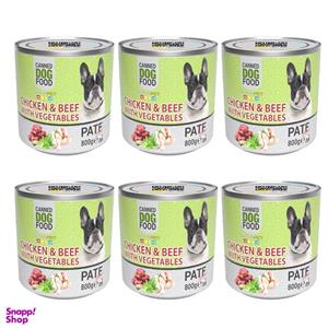 کنسرو سگ شهرپت مدل Chicken Beef With Vegetable وزن 800 گرم بسته 6 عددی