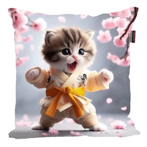 کوسن مدل گربه بامزه کاراته کار کد 2775