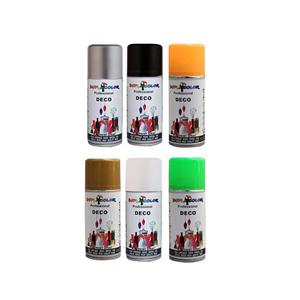 اسپری رنگ طلایی،مشکی،سفید،نقره ای،سبز،نارنجی دوپلی کالر مدل deco6 حجم 150 میلی لیتر
