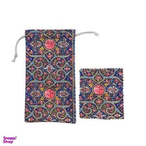 کاور عینک ترمه طراحان ایده مدل اسلیمی کد Trm523 به همراه دستمال